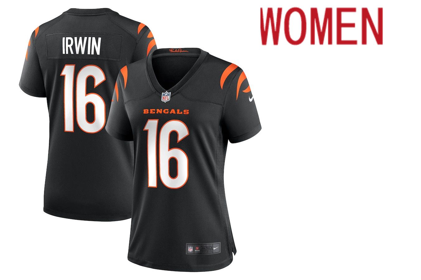 Women Cincinnati Bengals #16 Trenton Irwin Nike Black Game Player NFL Jersey
